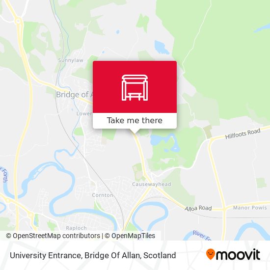 University Entrance, Bridge Of Allan map