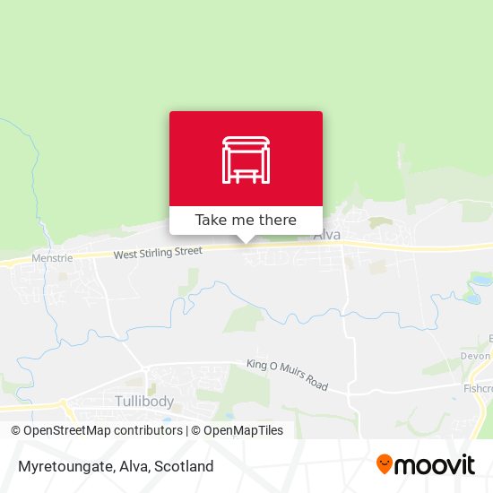 Myretoungate, Alva map