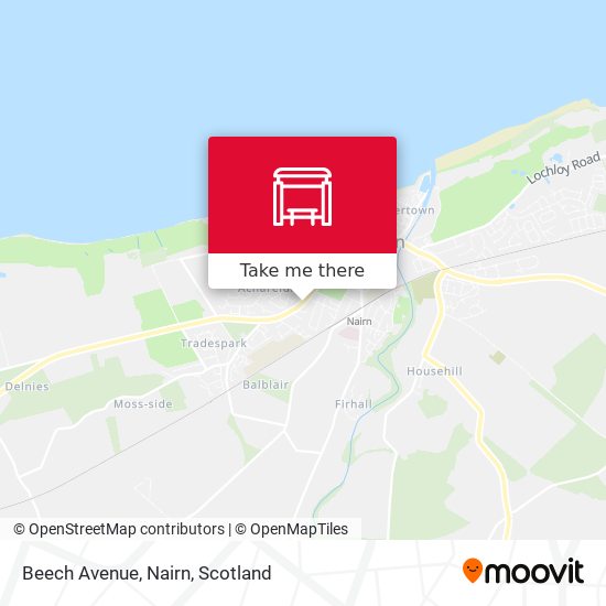 Beech Avenue, Nairn map