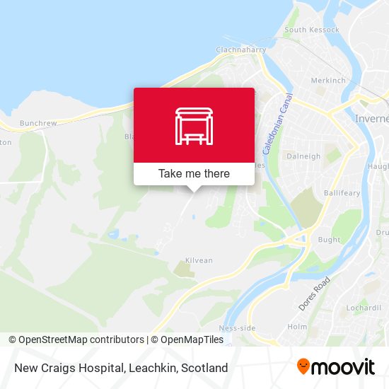 New Craigs Hospital, Leachkin map