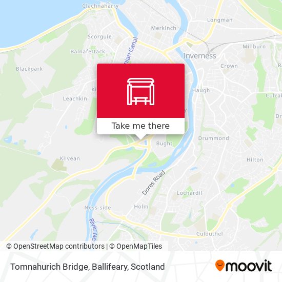 Tomnahurich Bridge, Ballifeary map