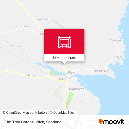Elm Tree Garage, Wick map