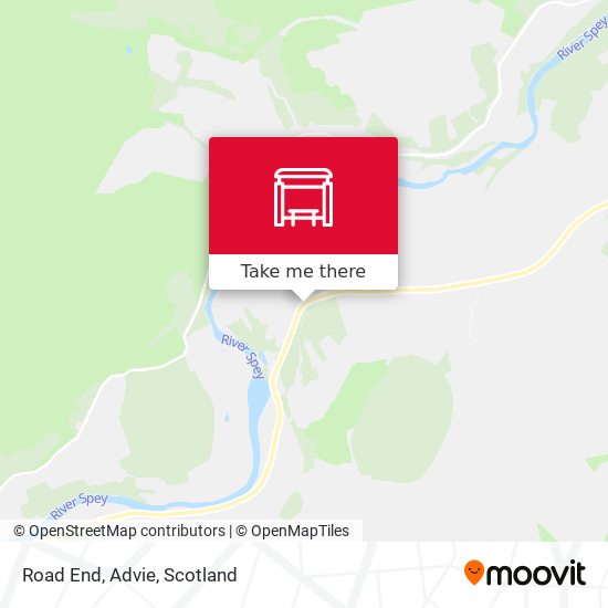 Road End, Advie map