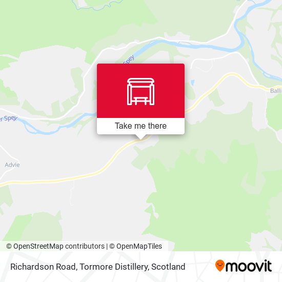 Richardson Road, Tormore Distillery map