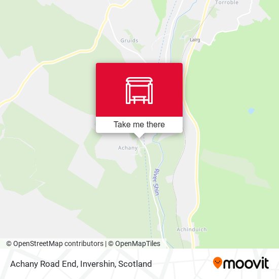 Achany Road End, Invershin map