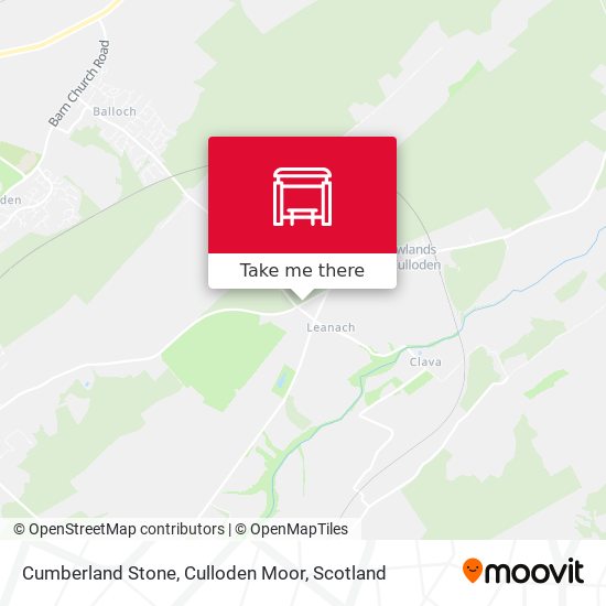 Cumberland Stone, Culloden Moor map