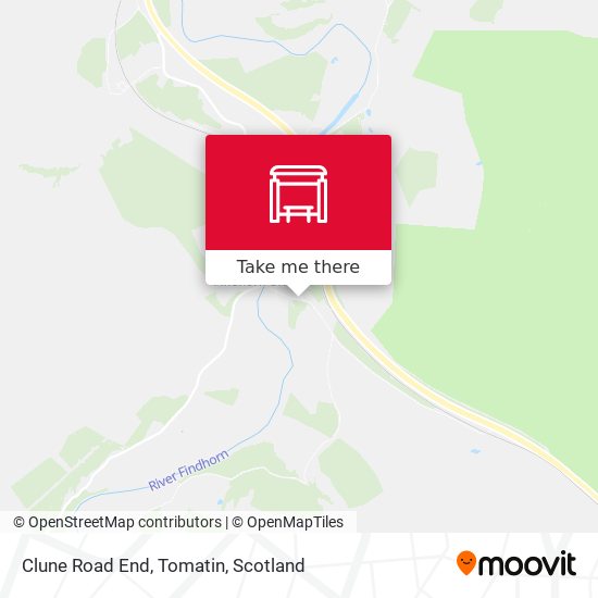 Clune Road End, Tomatin map