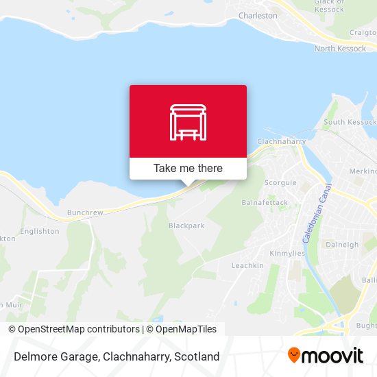 Delmore Garage, Clachnaharry map