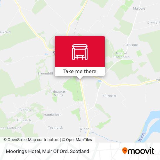 Moorings Hotel, Muir Of Ord map