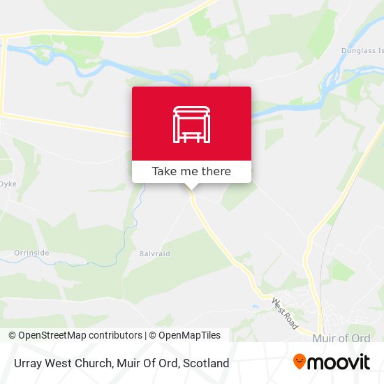 Urray West Church, Muir Of Ord map