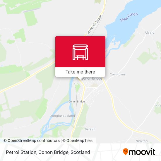 Petrol Station, Conon Bridge map