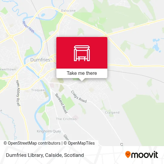 Dumfries Library, Calside map