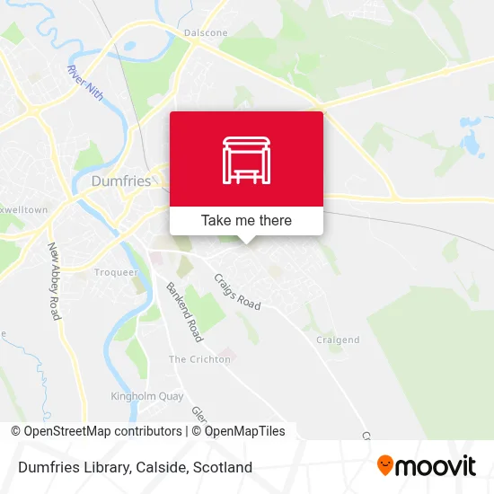 Dumfries Library, Calside map