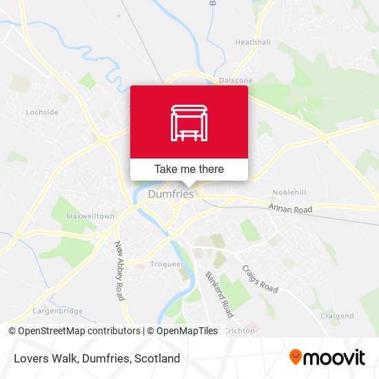 Lovers Walk, Dumfries map