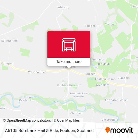 A6105 Burnbank Hail & Ride, Foulden map