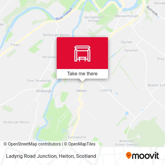 Ladyrig Road Junction, Heiton map