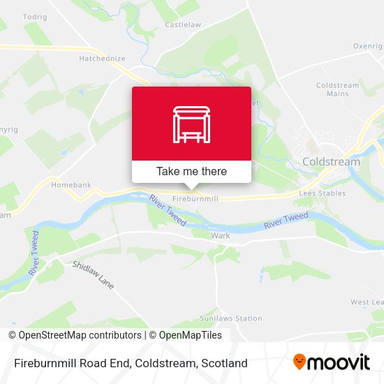 Fireburnmill Road End, Coldstream map