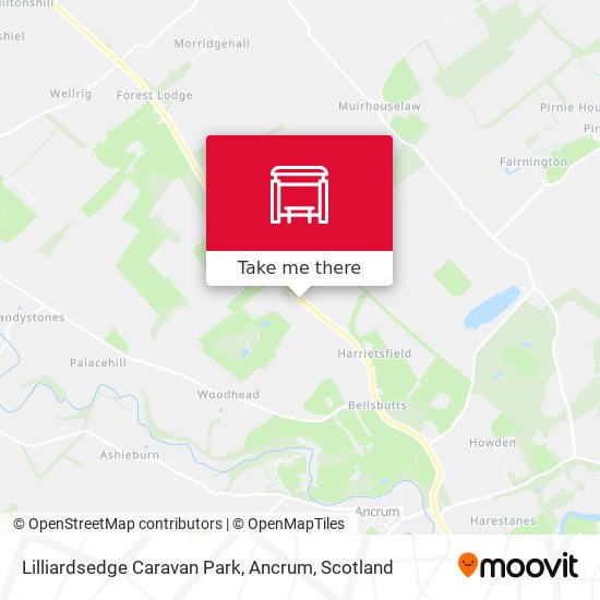 Lilliardsedge Caravan Park, Ancrum map