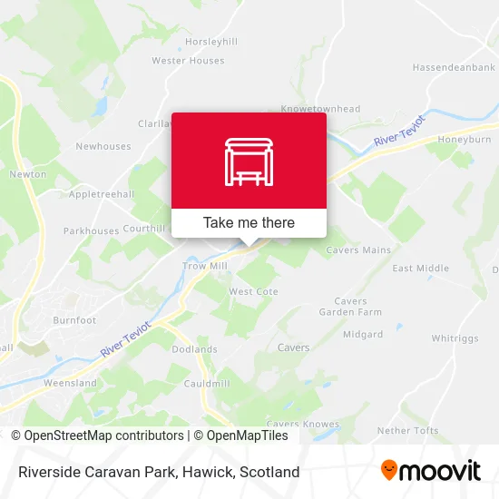 Riverside Caravan Park, Hawick map