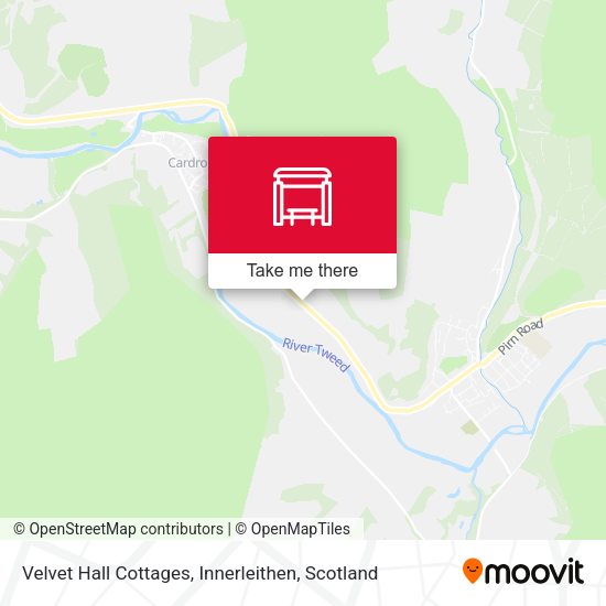 Velvet Hall Cottages, Innerleithen map