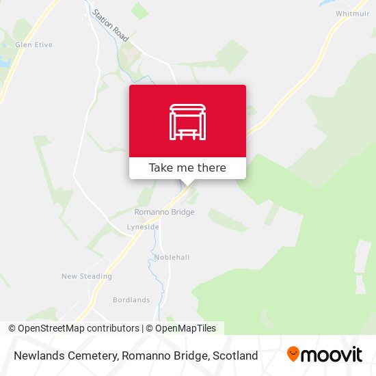 Newlands Cemetery, Romanno Bridge map