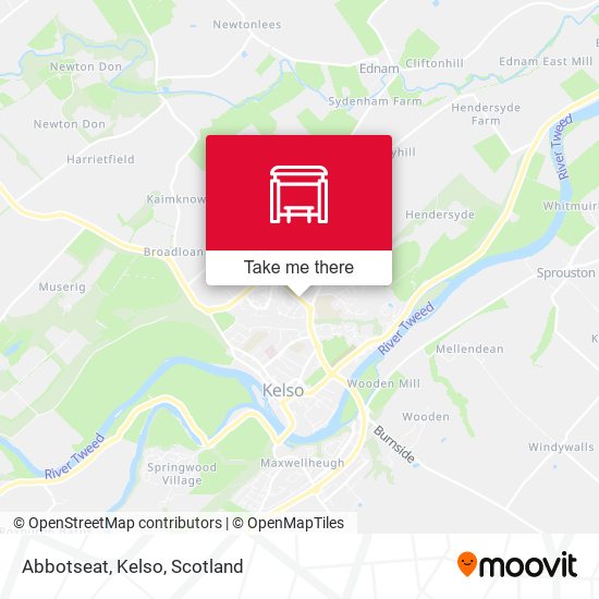 Abbotseat, Kelso map