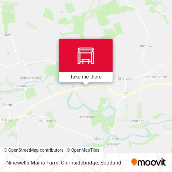 Ninewells Mains Farm, Chirnsidebridge map
