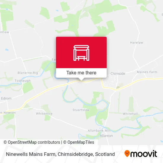 Ninewells Mains Farm, Chirnsidebridge map