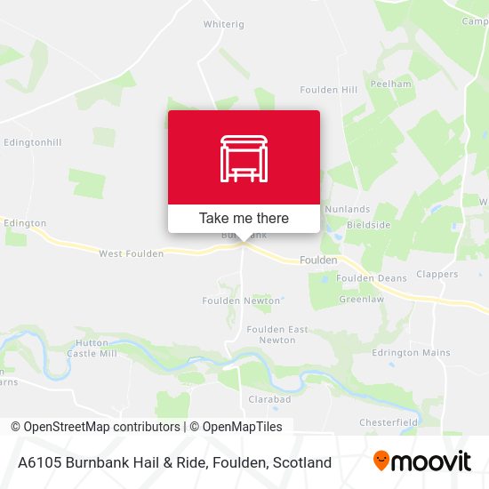A6105 Burnbank Hail & Ride, Foulden map