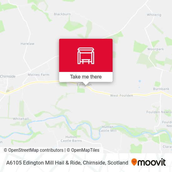 A6105 Edington Mill Hail & Ride, Chirnside map