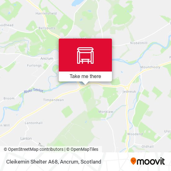 Cleikemin Shelter A68, Ancrum map