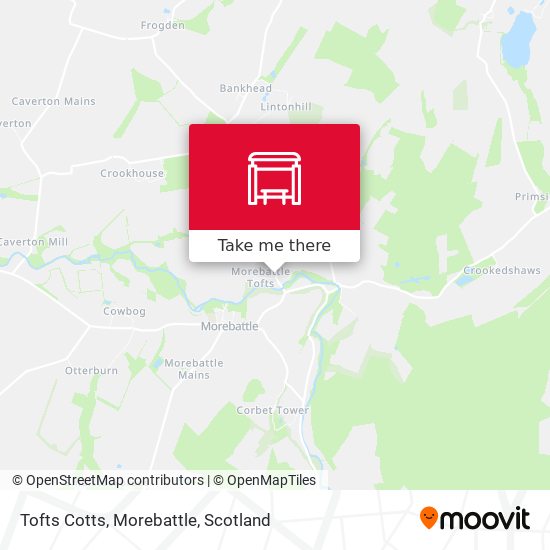 Tofts Cotts, Morebattle map