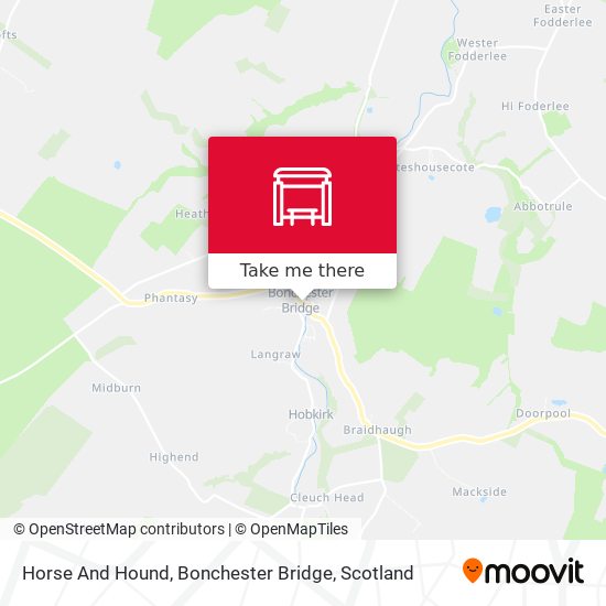 Horse And Hound, Bonchester Bridge map