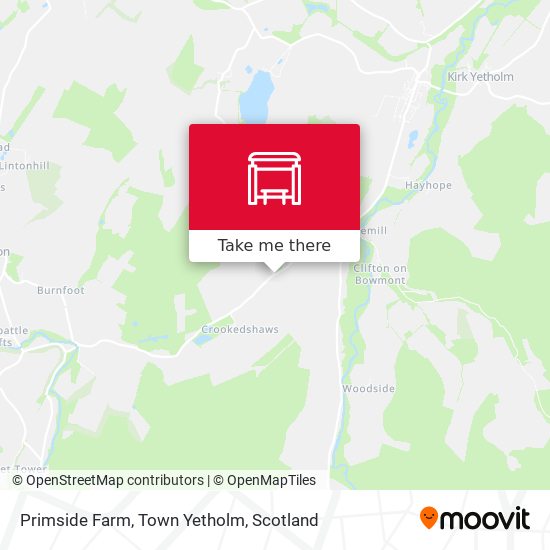 Primside Farm, Town Yetholm map