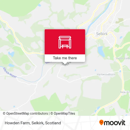 Howden Farm, Selkirk map