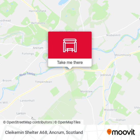 Cleikemin Shelter A68, Ancrum map