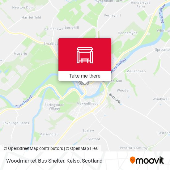Woodmarket Bus Shelter, Kelso map