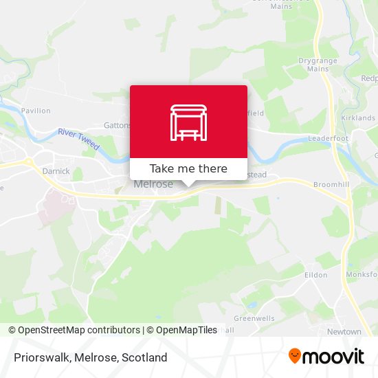 Priorswalk, Melrose map