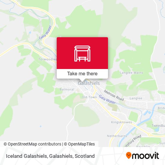 Iceland Galashiels, Galashiels map