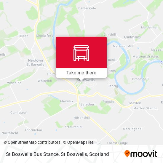 St Boswells Bus Stance, St Boswells map