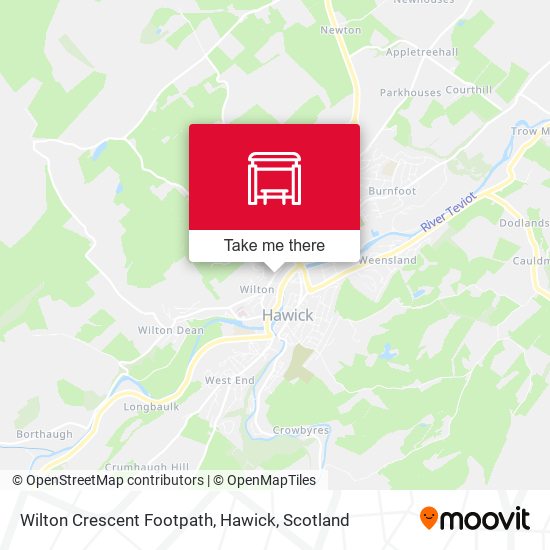 Wilton Crescent Footpath, Hawick map
