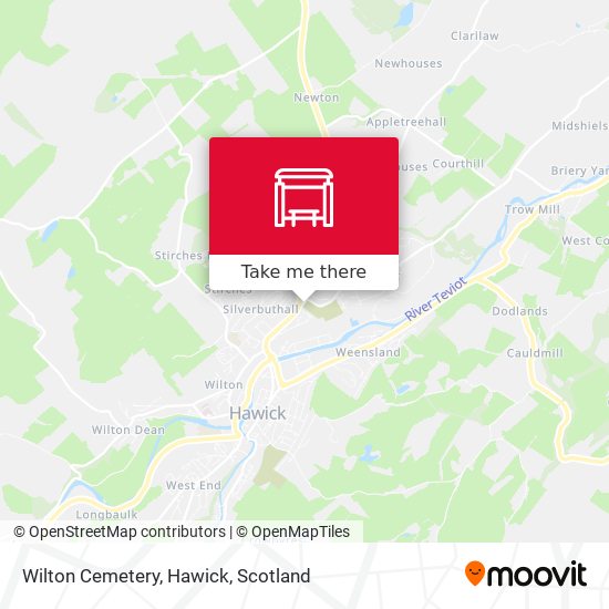 Wilton Cemetery, Hawick map