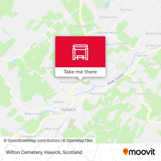 Wilton Cemetery, Hawick map