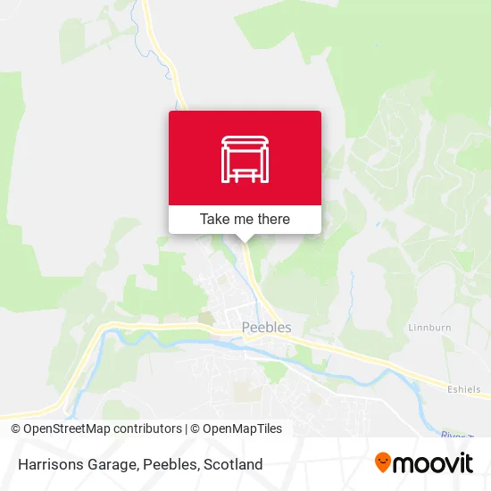 Harrisons Garage, Peebles map