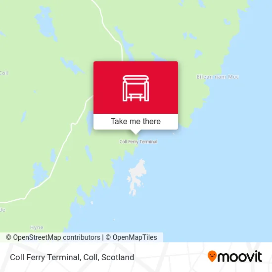 Coll Ferry Terminal, Coll map