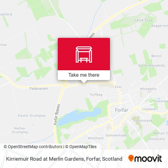 Kirriemuir Road at Merlin Gardens, Forfar map
