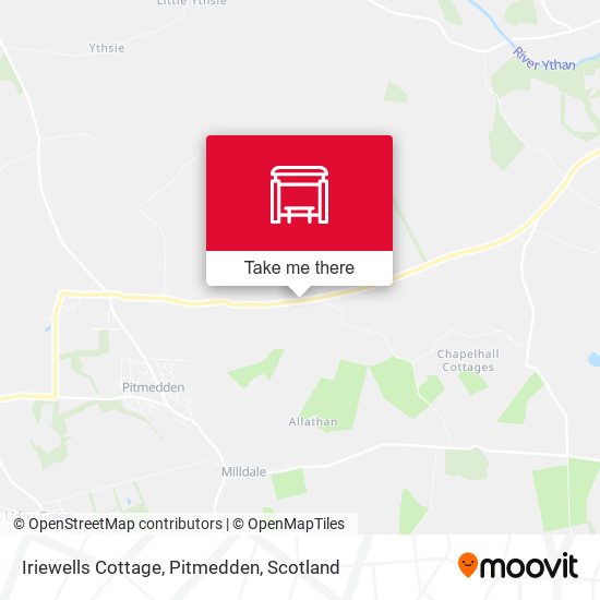 Iriewells Cottage, Pitmedden map