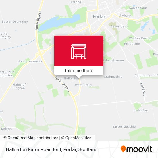 Halkerton Farm Road End, Forfar map