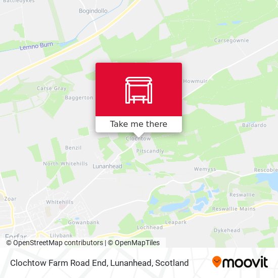 Clochtow Farm Road End, Lunanhead map