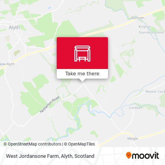 West Jordansone Farm, Alyth map